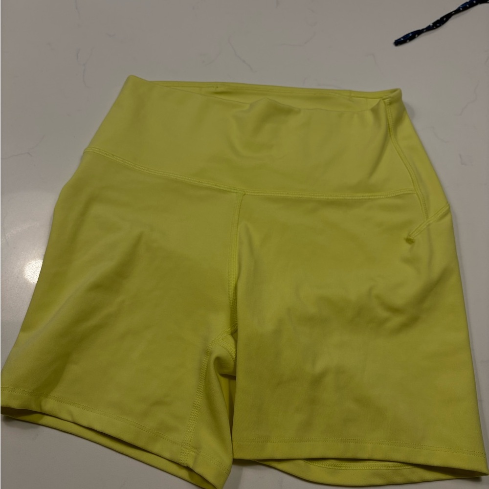 all in motion Neon Yellow High-Rise Bike Shorts